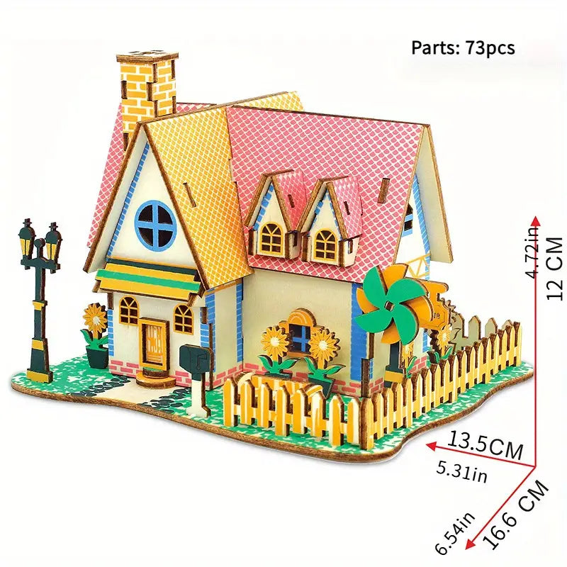 Sunflower Cottage – 3D Drvena Kućica za Složiti i Sanjati 🌻